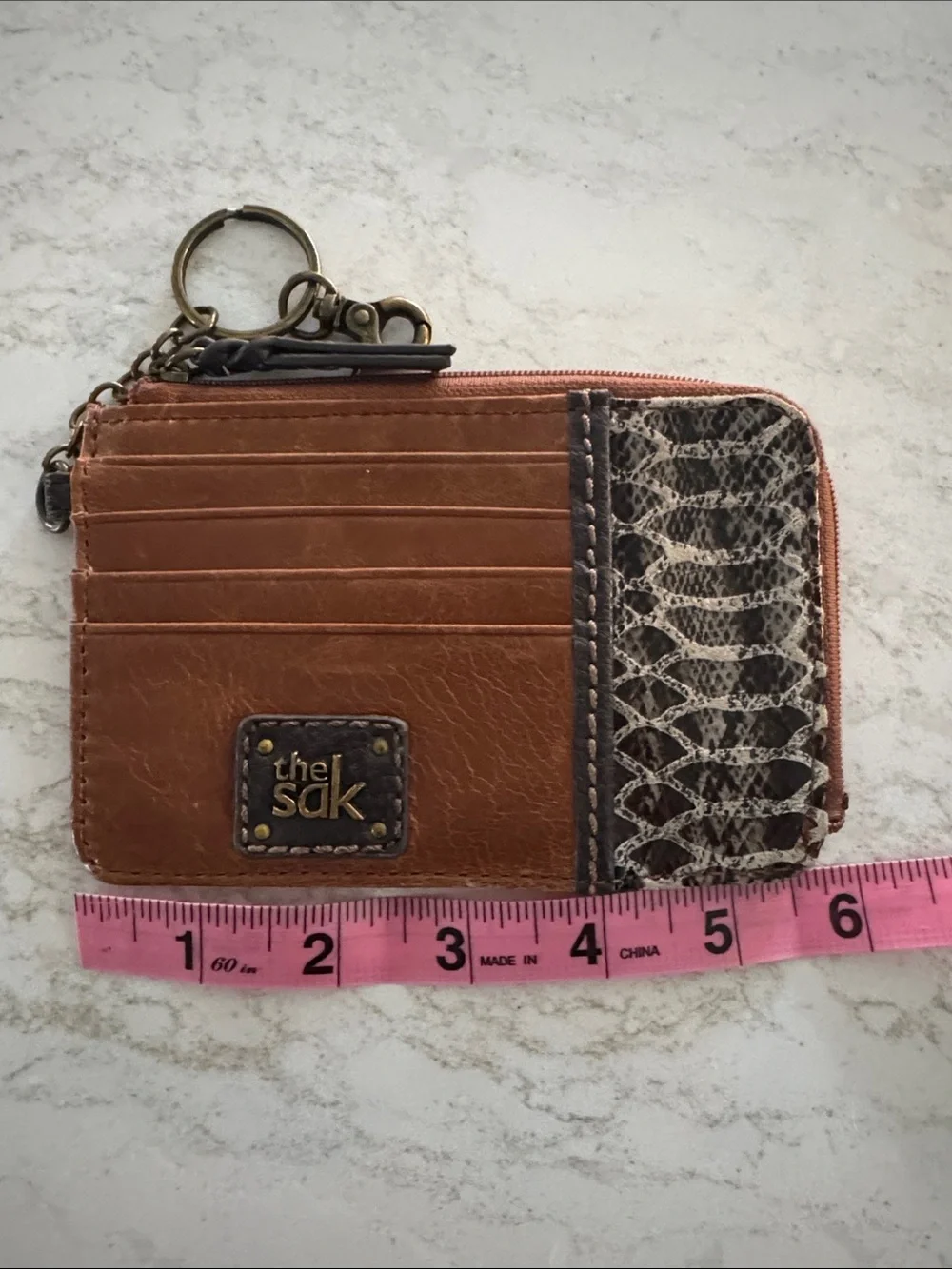 The Sak Women's Iris Leather Card Wallet with key ring